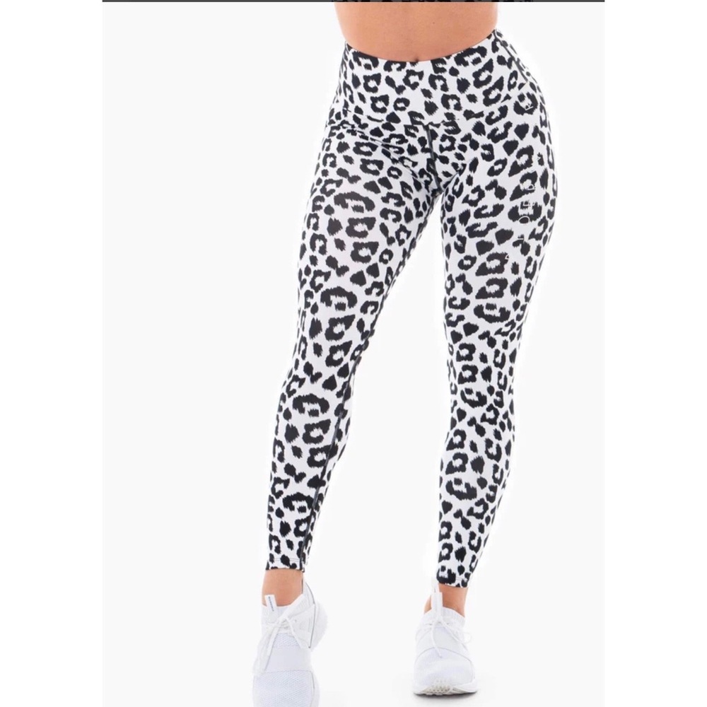 Black and white animal print leggings